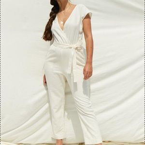 Linen - blend Wrap jumpsuit!!!